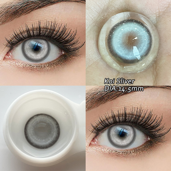 MILLCREEK White Silver Contact Lenses 14.5mm Diameter for Cosplay and Halloween with Soft High Quality Material