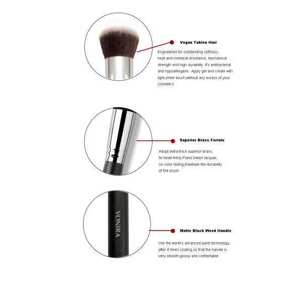 Cepillo redondo profesional de Kabuki con el pelo sintético fino exquisito