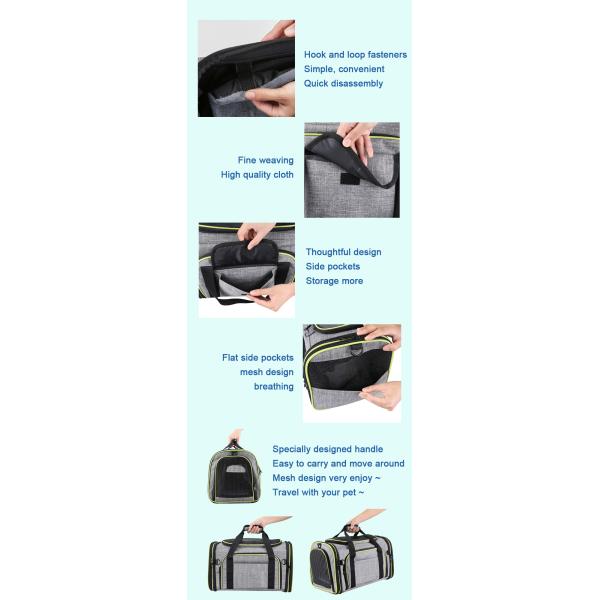 Расширяемый мягкий, который встали на сторону ODM космоса сумки перемещения любимца складной Breathable большой