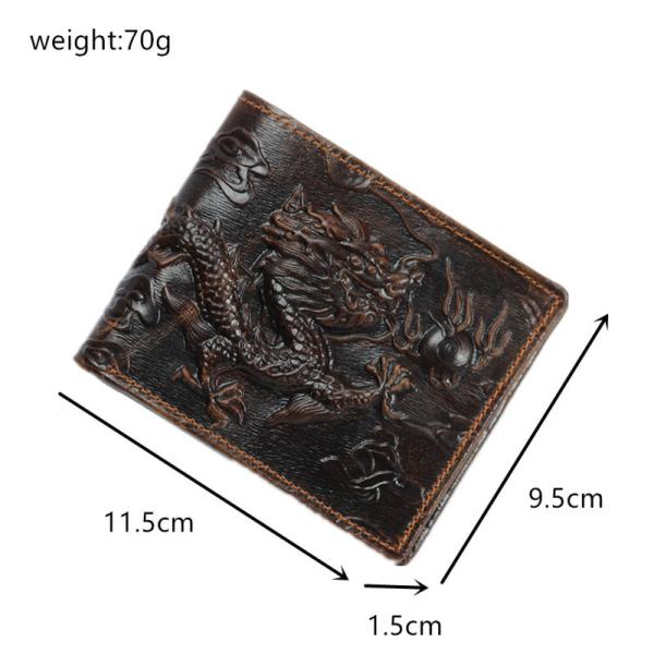 Бумажник переднего кармана дракона воска масла Bifold Handcrafted неподдельный кожаный