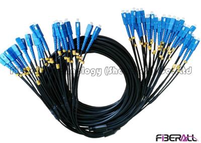 Armored Fiber Optic Jumper With Sprial Steel Tube And 24 Fan Out SC SM Connector