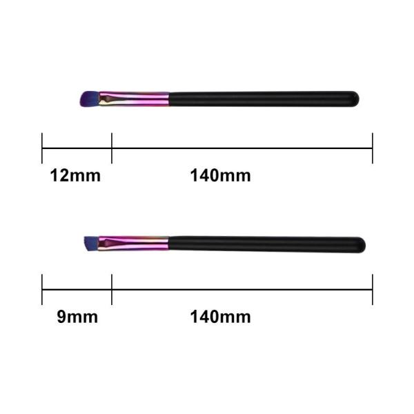 Shiny Cosmetic Brush Set Gradient Color Ferrule And Synthetic Hair