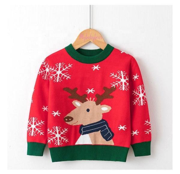 Fall Winter Children Clothes Toddler Pullover Cartoon Sweaters Knitted Christmas Sweater For Kids