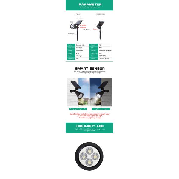 Energy Saving Solar Light Outdoor Wireless Motion Detector Led Lamp with Solar Panel