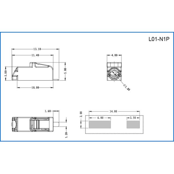 UL 94V-2 расклассифицировал соединители L01-N1P 600V 9A провода нажима PCB полиамида 46 установки SMT