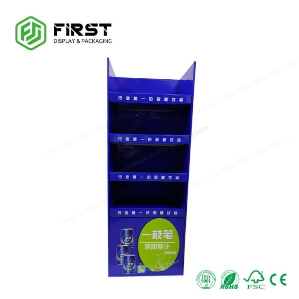 Display de suelo de cartón plegable de impresión personalizada de papel de piso de cartón