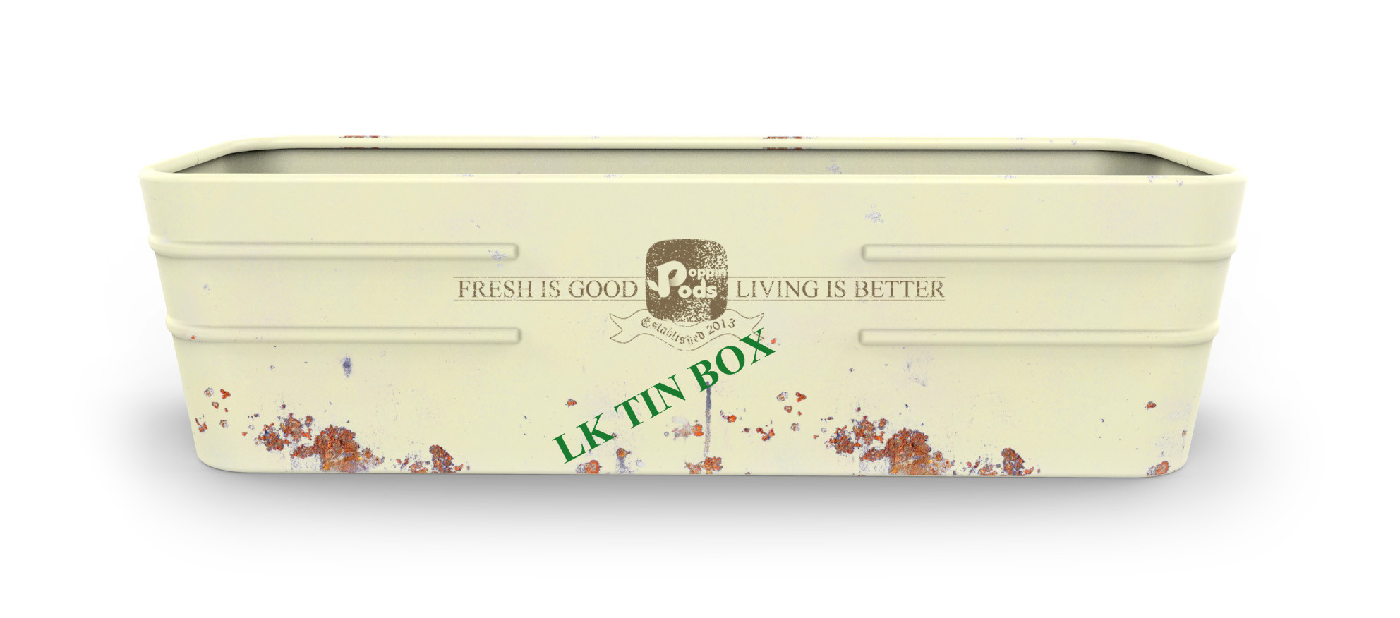 Metal Tin Bucket Rectangular Flower Vegetables Plants Herbs Growing