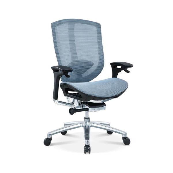 High End Blue Mid-back Mesh Office Chair With Adjustable Seat Height and Lifting Armrests