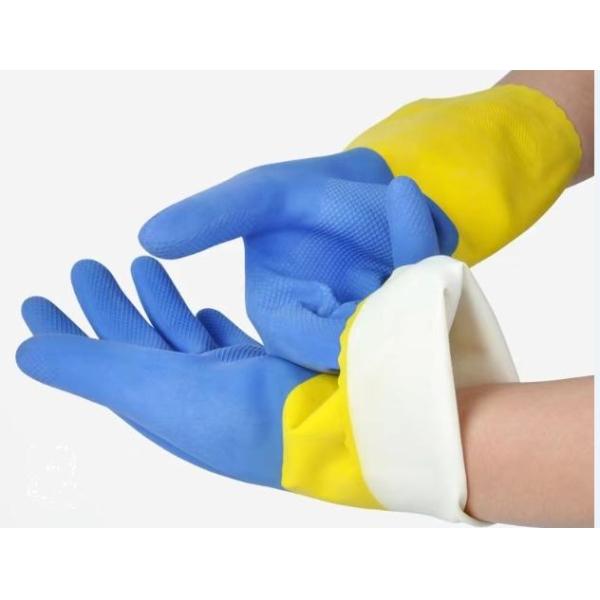 Alkali Resistant Neoprene Bicolor Industrial Glove Chemical Resistance Heat Resistant