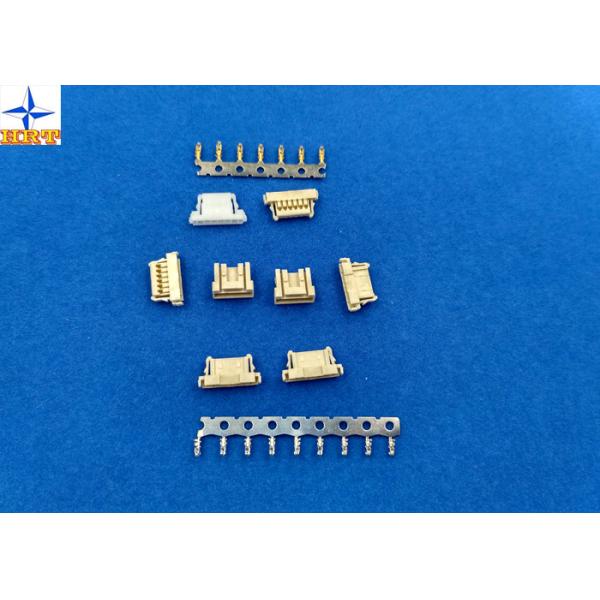 Yellow PCB Connectors Wire To Board , 6 Pin Connector Single Row Housing