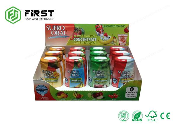 Custom Made Portable Retail Paper Cardboard Counter Display Boxes With Logo Printing