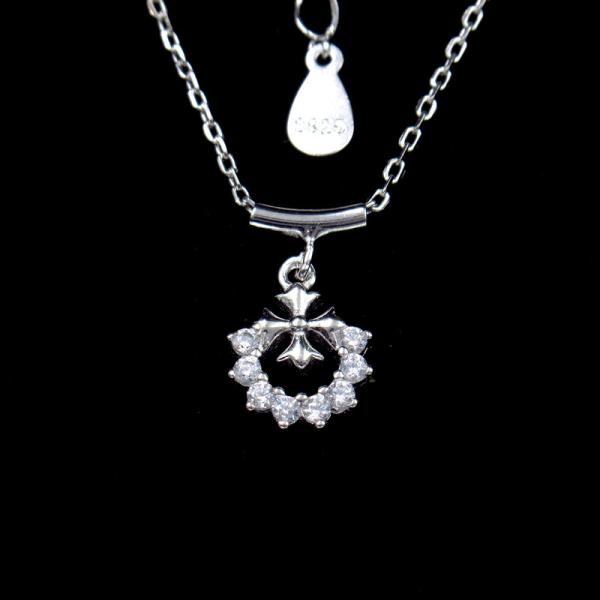 Dancing H & A Stone Pendant Necklace Angel Wing Heart Shape Sterling 925 Silver