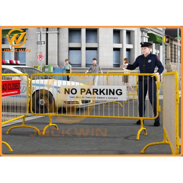 Portable Temporary Safety Fence Galvanized Bridge Feet Metal Crowd Control Barrier