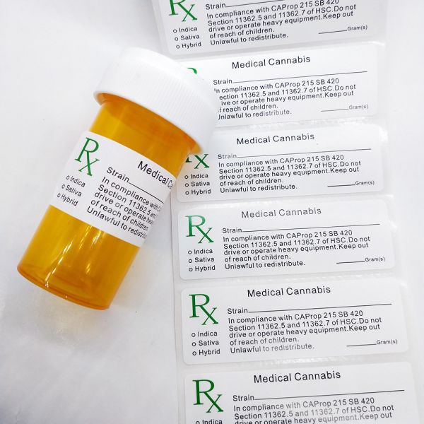 Preprinted Medical Prescription Drugs Bottle Sticker Labels For Pill