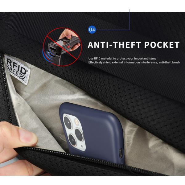 T-B3906 RFID Black Softback Waterproof Laptop Travel Backpack