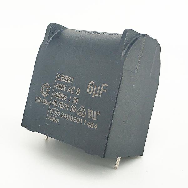 CBB61 450V 6UF Air Conditioner Fan Capacitor Home AC Capacitor 4 pins Black Epoxy
