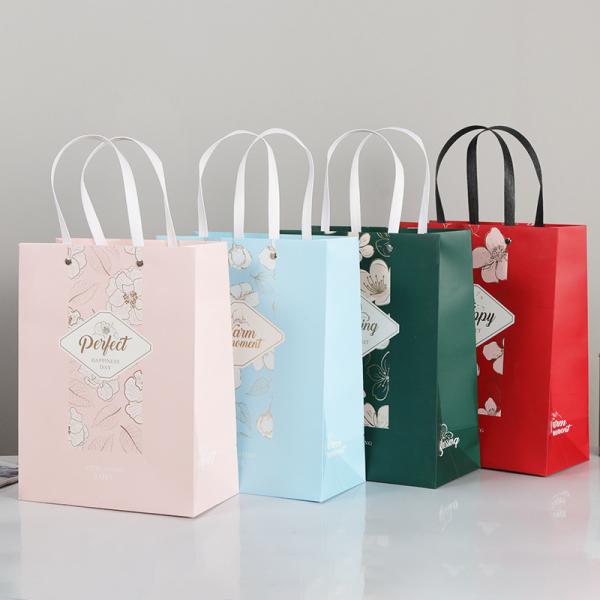 Bolsa de papel para ropa personalizada, bolsa de embalaje, bolsa de compras de moda, bolsa de mano de piel de vaca blanca