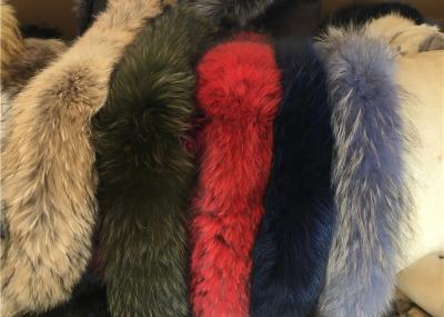 Raccoon Fur Collar Soft fluffy Smooth Natural Color Large Long Collar Detachable For Winter Jacket