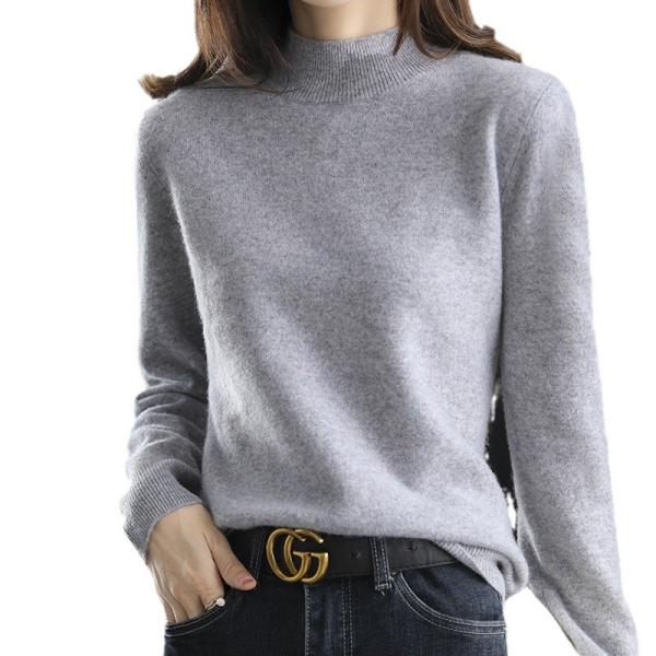 Occasion Daily Wear Sweater Free Shipping Easy Returns Worldwide Half high collar ribbed knitted sweater for women
