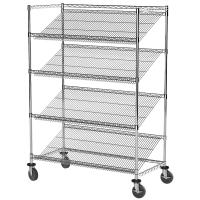  » Rayonnage industriel de grille H72, étagères d'acier inoxydable de NSF 800lbs sur des roues