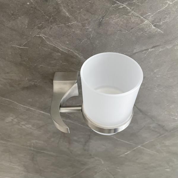 Держатель чашки зубной щетки SS304 стиля Европы стеклянный одиночный для душевой