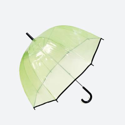 Parapluie transparent droit de dôme de POE avec la poignée de forme de J