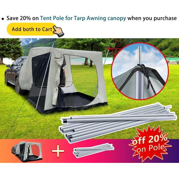 SUV Car Tent, Tailgate Shade Awning Tent for Camping, Vehicle SUV Tent Car Camping Tents for Outdoor Travel