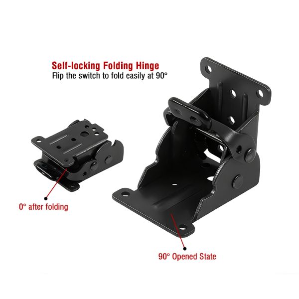 90° Self-locking Folding Hinge Thickened Hardware Accessory for Dining Table Chair Bed Leg Coffee Table Support