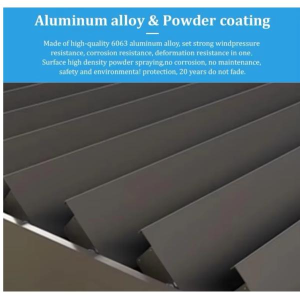 Свертываемая электрическая крыша с алюминиевыми жалюзи водонепроницаема и гасится