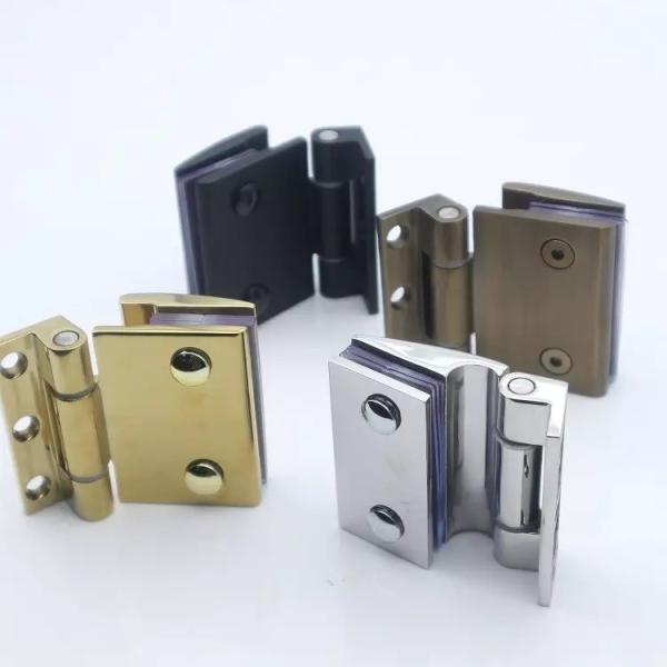 Frameless Square Shower Hinge in Stainless Steel for Polish Stain Black Glass Door