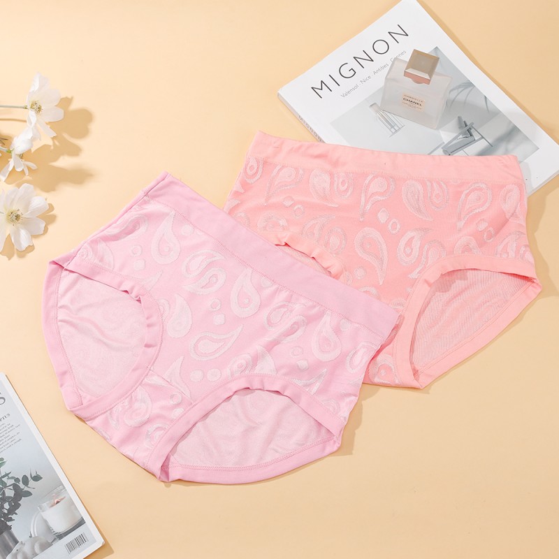 Direct Sale Soft Breathable Panties Everyday Wear Stretchy Elastic Underwear Jacquard Design Women Girls Comfortable