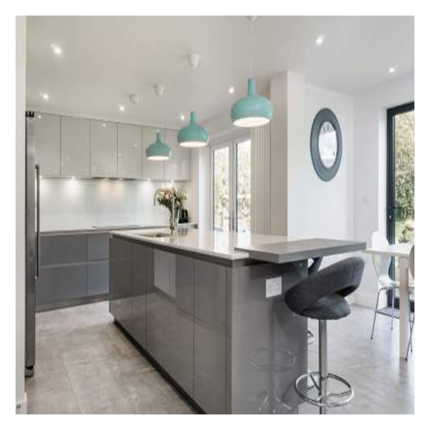 Modern Style High Gloss Lacquer Finish Kitchen Cabinets with Plywood Carcase Material