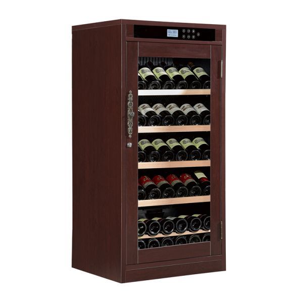 Wood Frame Wine Cooler Cabinet with Temperature and Humidity Control and Thermoelectric Cooling