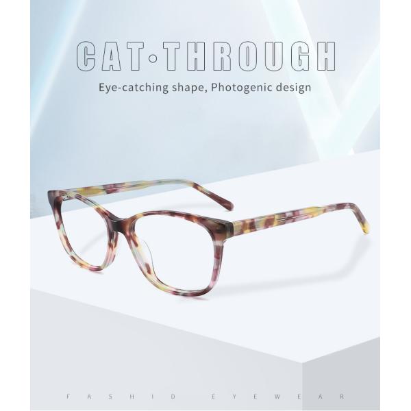 Lentille faite main de prescription de femmes de lunettes de prescription d'acétate disponible