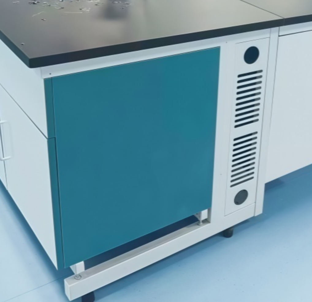 Steel Wood Modular Laboratory Benches C Frame Laboratory Island Table With Sink And Reagent Rack