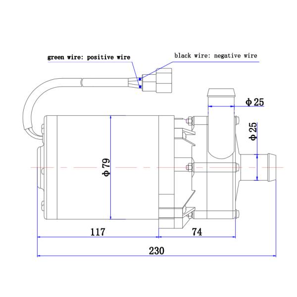 25mm Outlet Centrifugal Water Heater Pump , 180w 12volts Circulation Pump
