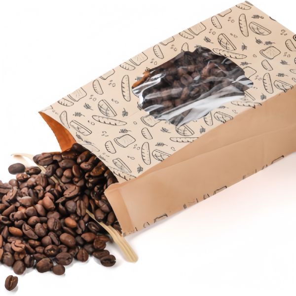 Durable Bread Packaging Paper Bags Bakery Product Packaging Tear Resistant With Ties