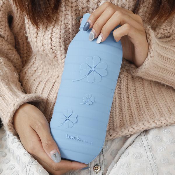 Bouchon à vis anti-fuite Bouteille d'eau chaude en silicone classique pour le lit menstruel Réchauffement chaud et froid Thérapie musculaire Douleur au dos