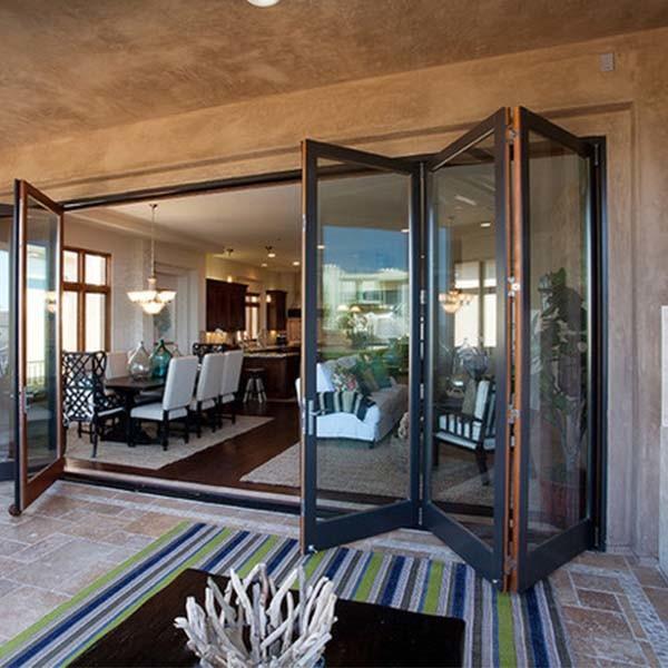 Exterior Commercial Aluminium Doors , Alloy Frame Folding Glass Doors For Kitchen