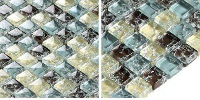 Multicolor Bathroom Sink Backsplash Tile , Crystal Plated Bathroom Mosaic Tile Backsplash