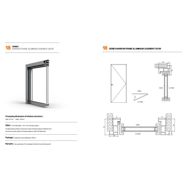 ODM Glass Aluminium Commercial Doors Swing Windows For Bathroom