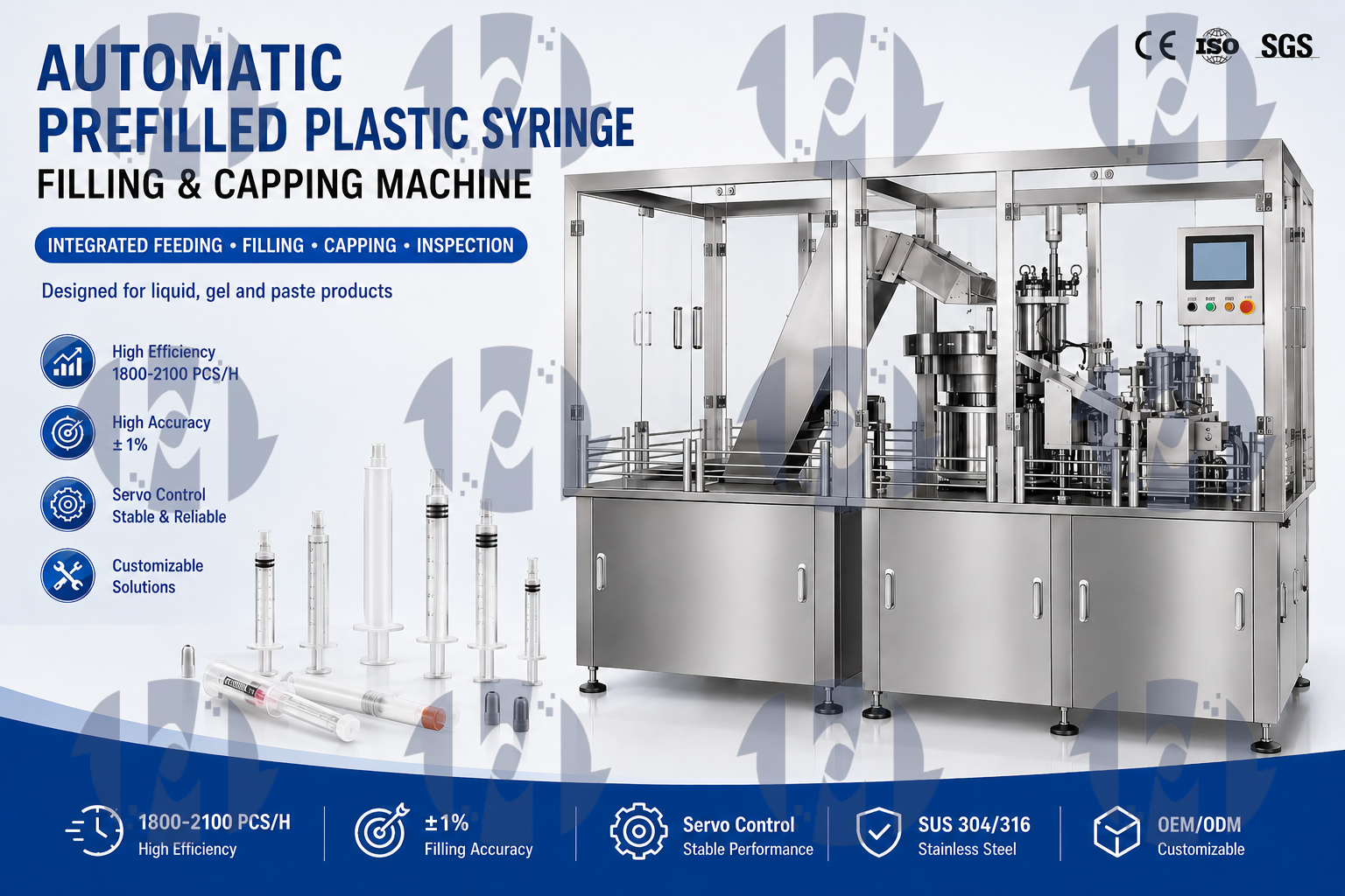 Fully Auto 380V Syringe Injector Filling Machine