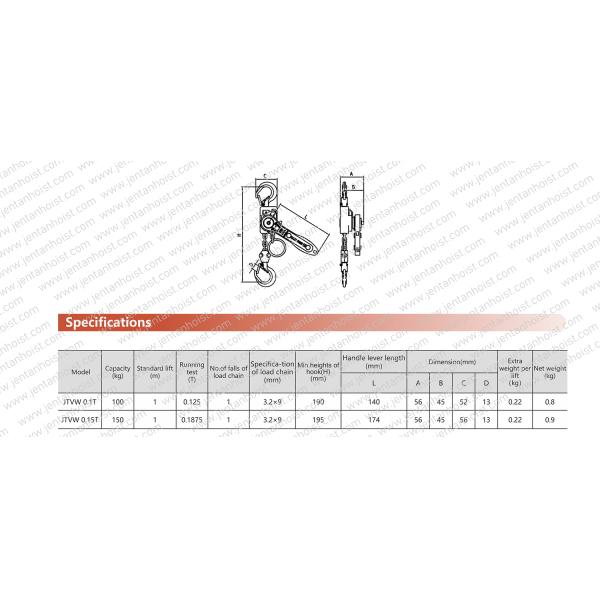 Ручная подъемная цепь без передач 100 кг JTVW
