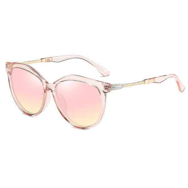 BSCI UV400 Fashion Polarized PC Sunglasses For Women Rhinestones Coating Lenses