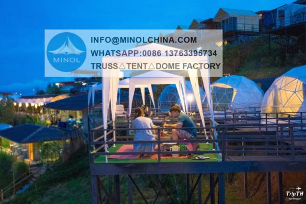 Winter Outdoor Luxury Igloo Geodesic Glamping Clear Dome House Glamping-Tent With Fireplace Insulation