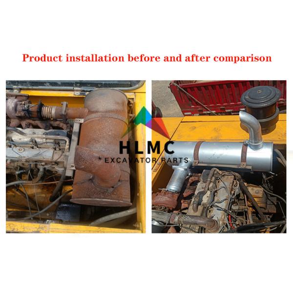 287-0218 Excavator Silencer Muffler E320D 90mm Tail Pipe D 280*320 H 645 IN 70 EX 90 Clamp 64.5