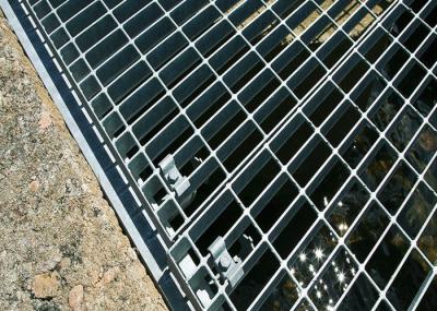 Outdoor Metal Drain Cover Galvanized Steel Grating 130mm Bar Pitch