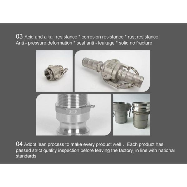 Camlock Type Hose Pipe Fittings Stainless Steel Aluminum Brass Quick Release Coupling