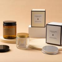 Glass Cosmetic Containers 4oz 8oz 16oz Clear Amber Straight Side Glass Jar with lid