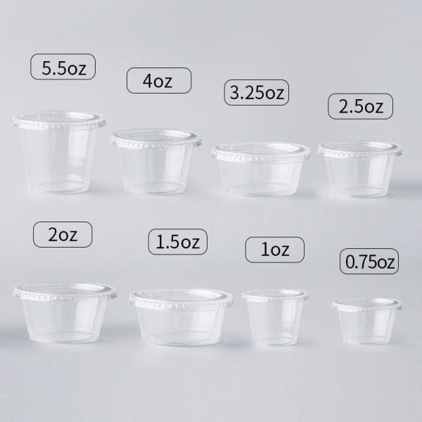 2oz/2.5oz/3.25oz/4oz Plastic Cup Disposable Plastic Container with Customized Request